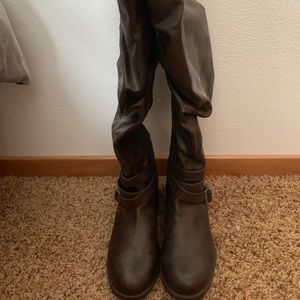 Brown riding boots
